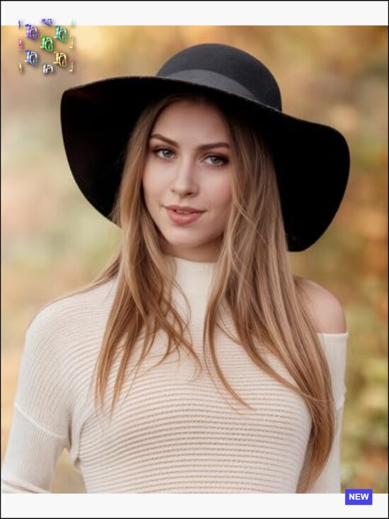 100% Wool Felt Floppy Hat Fedora Wide Brim Cloche Bowler Foldable Y2K main image 6